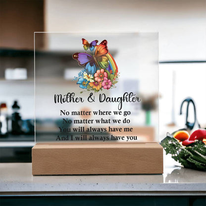 Best Mother And Daughter Gift, Square Acrylic Plaque best Birthday Gift