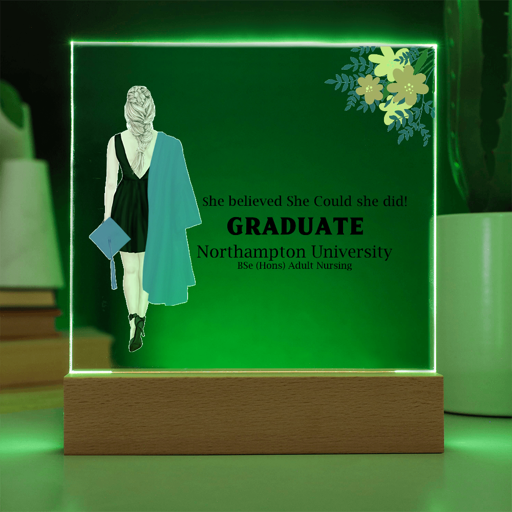 Amazing Graduation Gift - Personalized Printed Square Acrylic Plaque to Celebrate Success