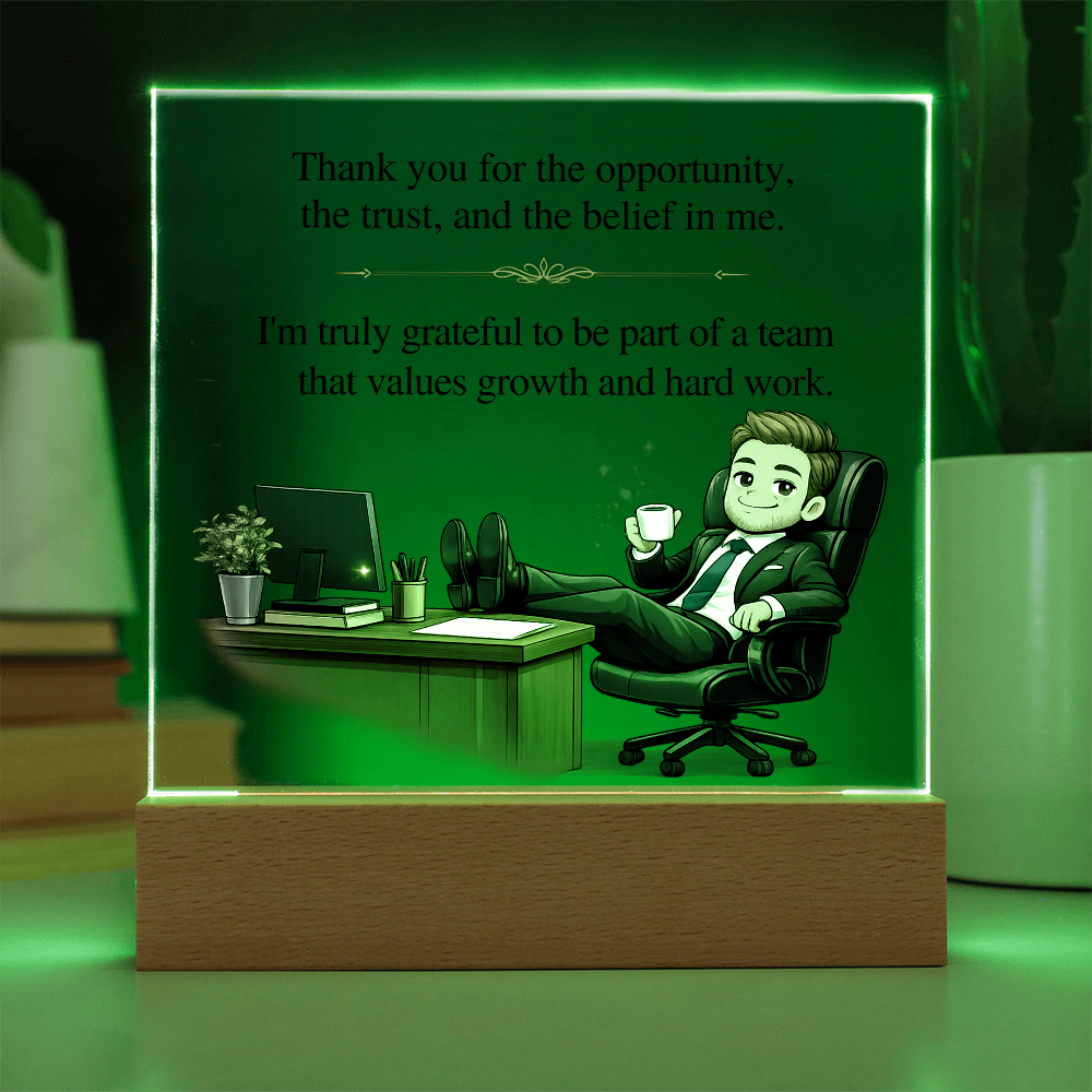 Boss Appreciation Acrylic LED Plaque – Thank You for the Opportunity Gift