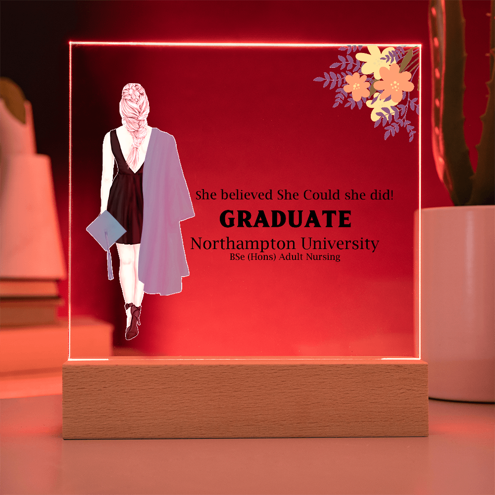 Amazing Graduation Gift - Personalized Printed Square Acrylic Plaque to Celebrate Success