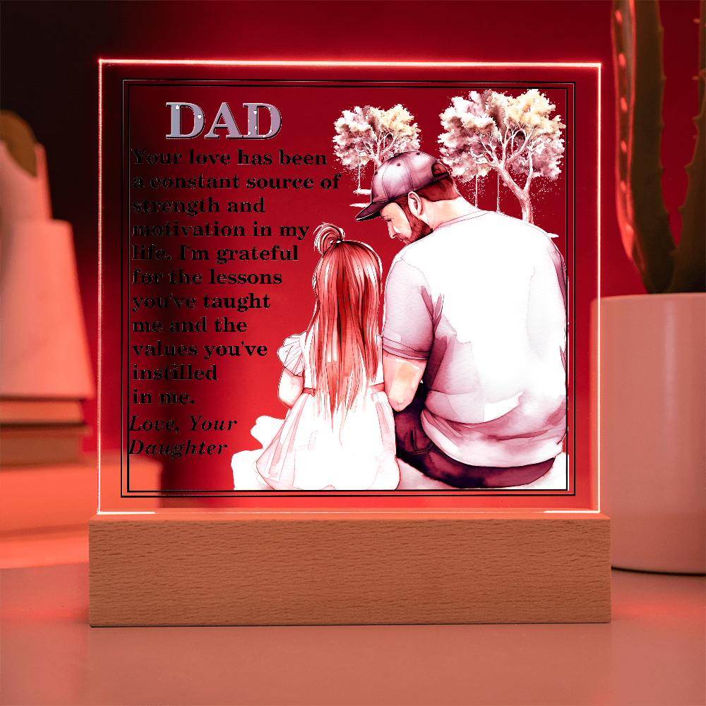 Excellent Gift For Dad, Best Gift For Fathers Day, Beautiful Square Acrylic Plaque