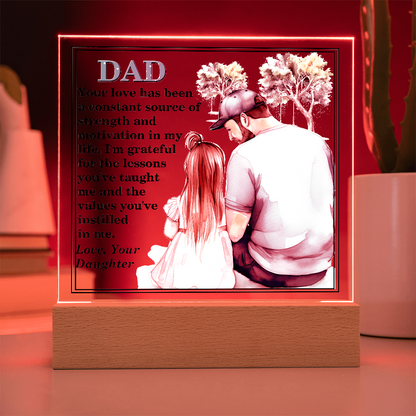 Excellent Gift For Dad, Best Gift For Fathers Day, Beautiful Square Acrylic Plaque