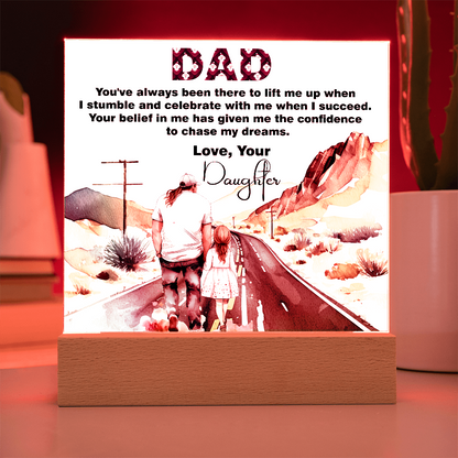 Wonderful Gift For Dad, Best memorable Gift For Fathers Day, Square Acrylic Plaque Gift For Dad