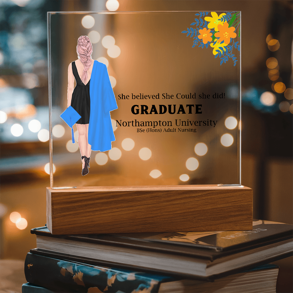 Amazing Graduation Gift - Personalized Printed Square Acrylic Plaque to Celebrate Success