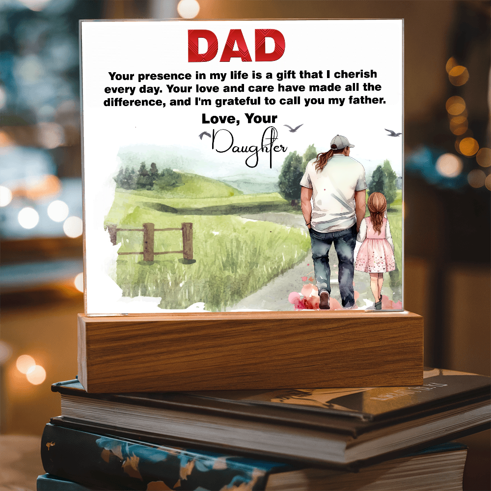 Best Gift For Fathers Day, Square Acrylic Plaque Gift For Fathers Day,  Memorable Gift