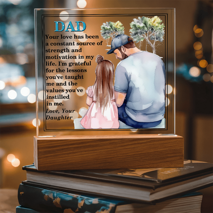 Excellent Gift For Dad, Best Gift For Fathers Day, Beautiful Square Acrylic Plaque