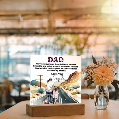 Wonderful Gift For Dad, Best memorable Gift For Fathers Day, Square Acrylic Plaque Gift For Dad