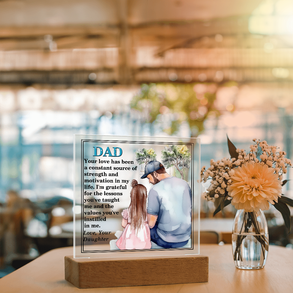 Excellent Gift For Dad, Best Gift For Fathers Day, Beautiful Square Acrylic Plaque