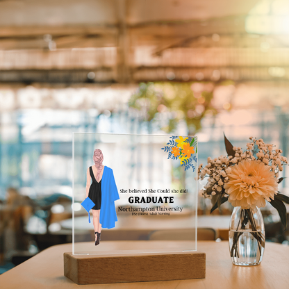 Amazing Graduation Gift - Personalized Printed Square Acrylic Plaque to Celebrate Success