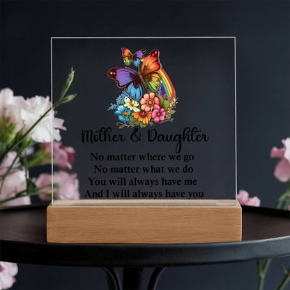 Best Mother And Daughter Gift, Square Acrylic Plaque best Birthday Gift