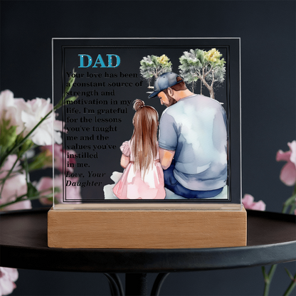 Excellent Gift For Dad, Best Gift For Fathers Day, Beautiful Square Acrylic Plaque