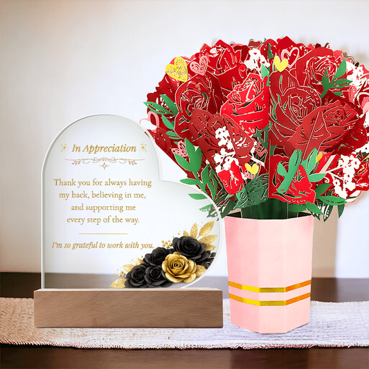 In Appreciation Acrylic LED Heart Plaque – Supportive Boss Thank You Gift