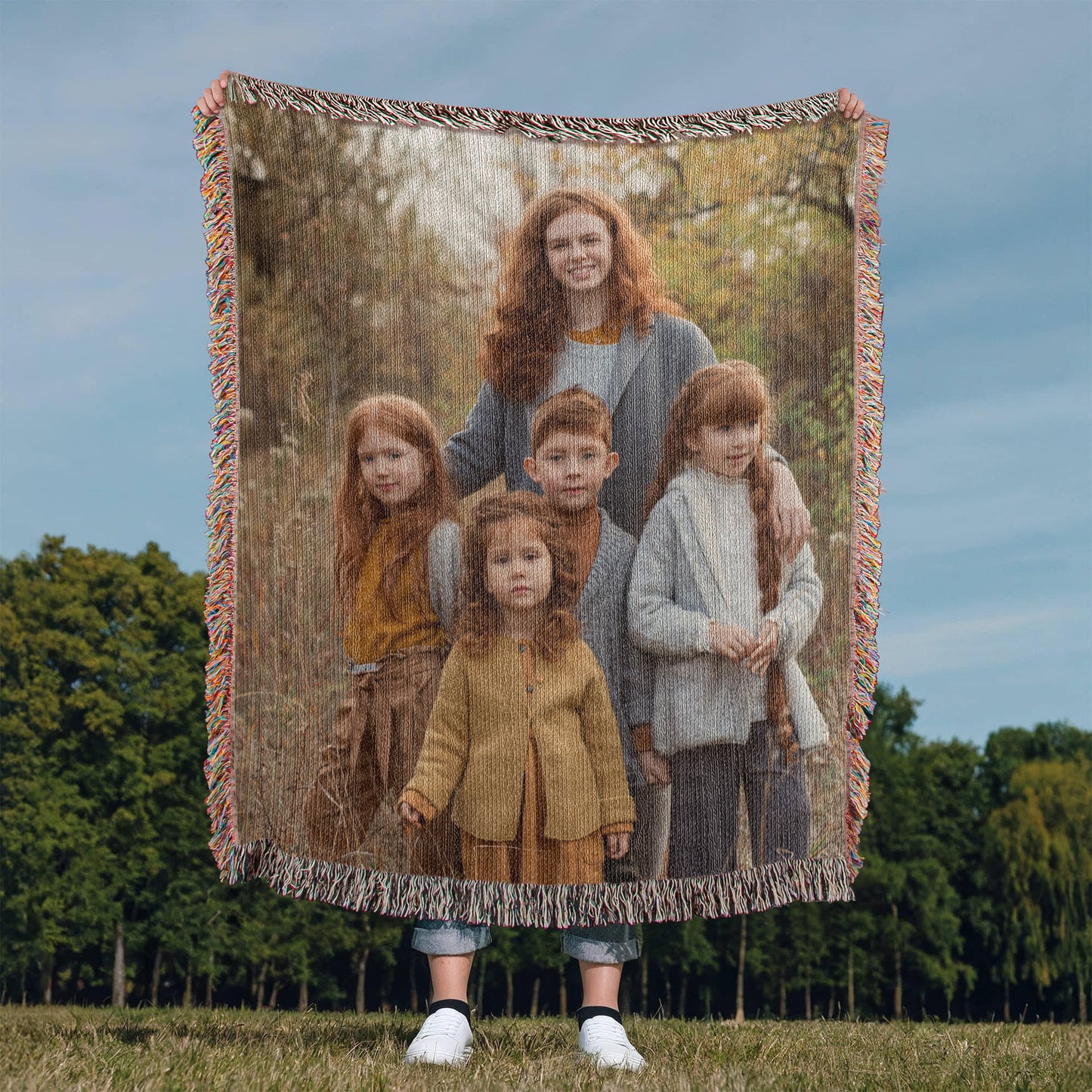 Personalized Woven Photo Blanket for Mom or Grandma – Custom Heirloom Picture Throw Gift
