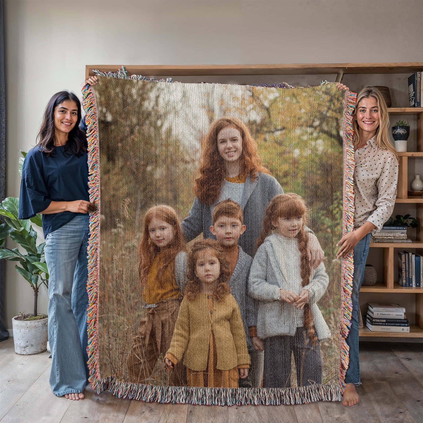 Personalized Woven Photo Blanket for Mom or Grandma – Custom Heirloom Picture Throw Gift
