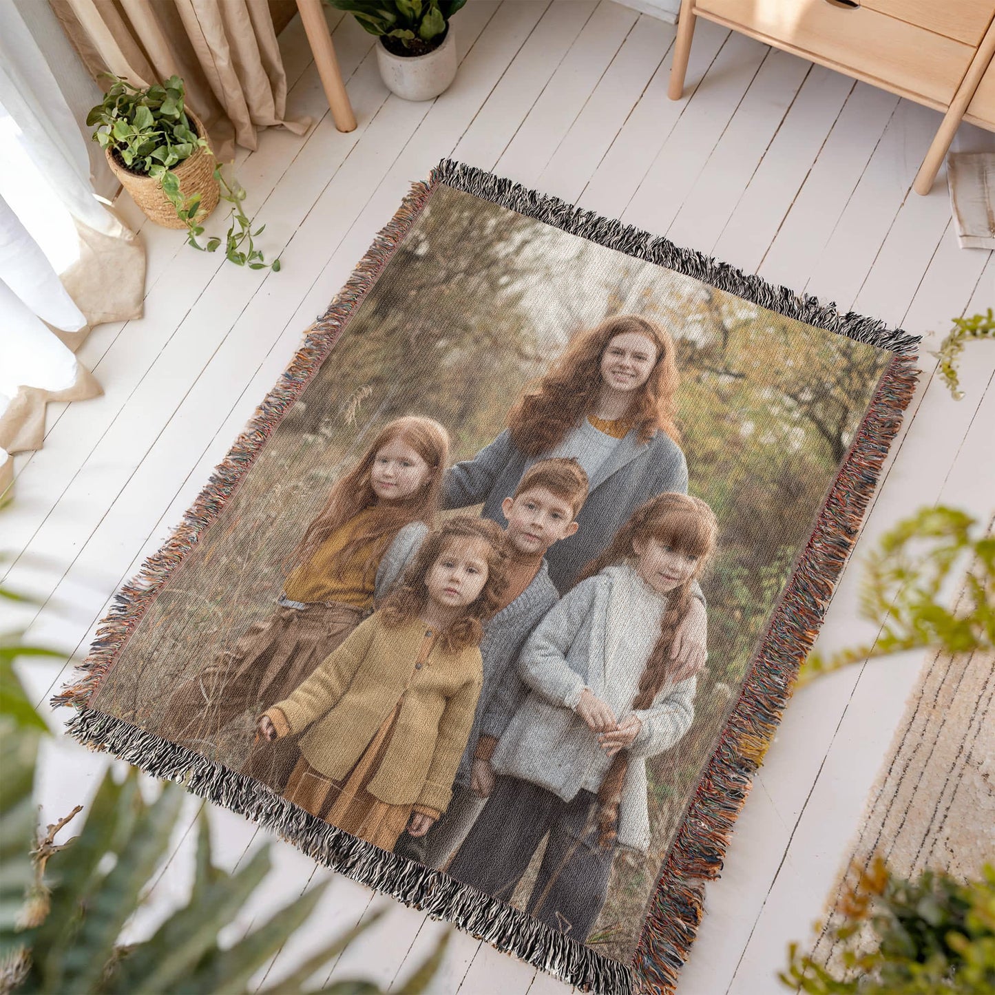 Personalized Woven Photo Blanket for Mom or Grandma – Custom Heirloom Picture Throw Gift