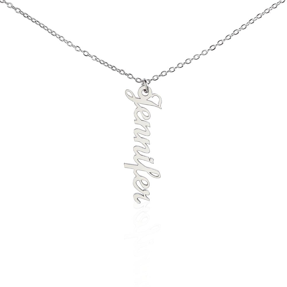 Personalized Vertical Name Necklace with Multiple Charms – Custom Script Names Gift for Mom