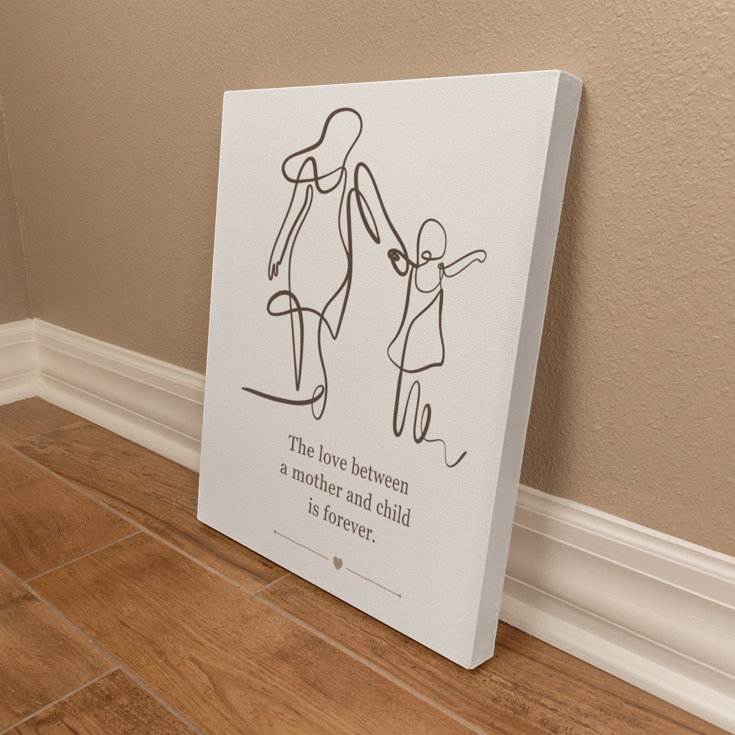 Minimalist Mother and Child Canvas Wall Art | Modern Line Drawing | Elegant Mother's Day Gift for Mom