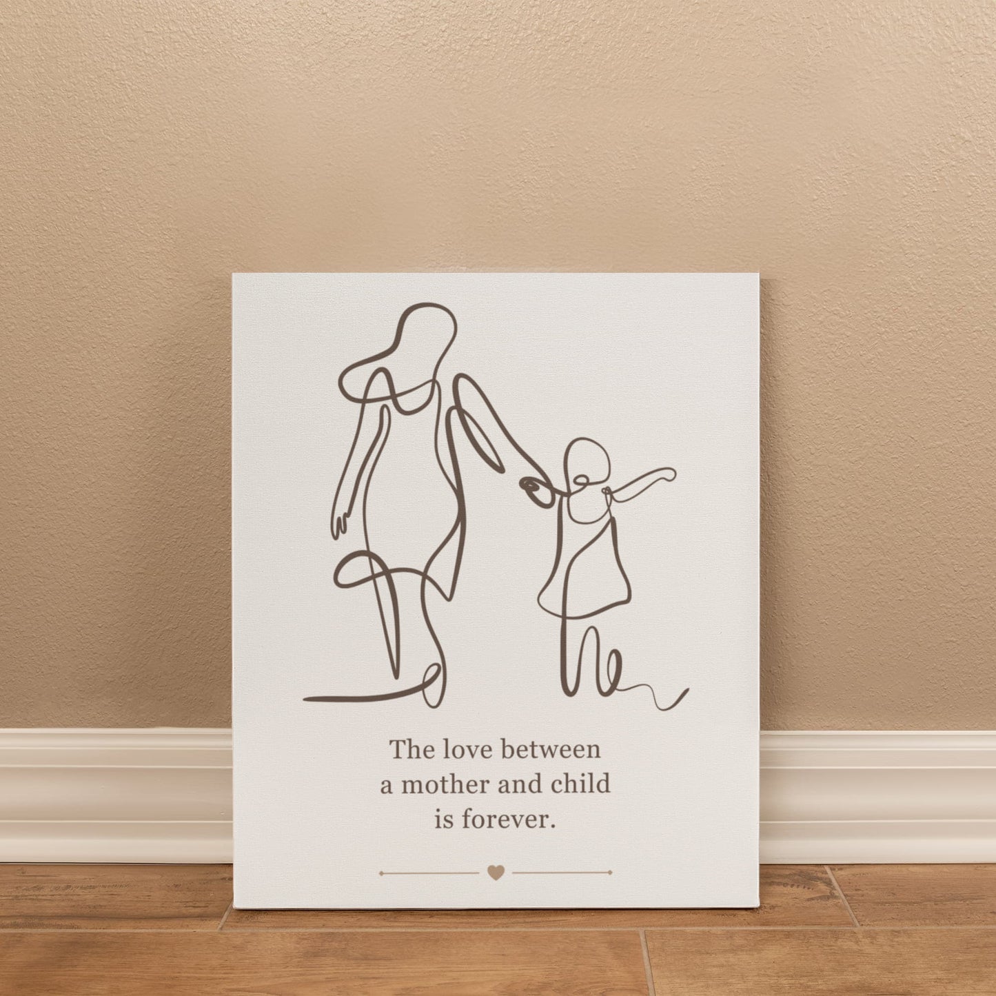 Minimalist Mother and Child Canvas Wall Art | Modern Line Drawing | Elegant Mother's Day Gift for Mom