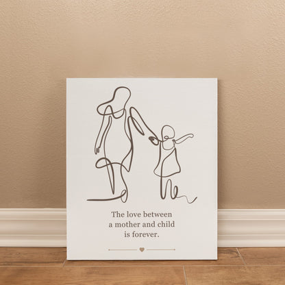 Minimalist Mother and Child Canvas Wall Art | Modern Line Drawing | Elegant Mother's Day Gift for Mom