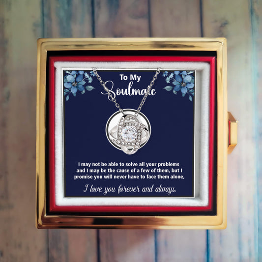 To My Soulmate Best Gift for Birthday, Love Knot Necklace Gift For Soulmate , Amazing Gift For Birthday