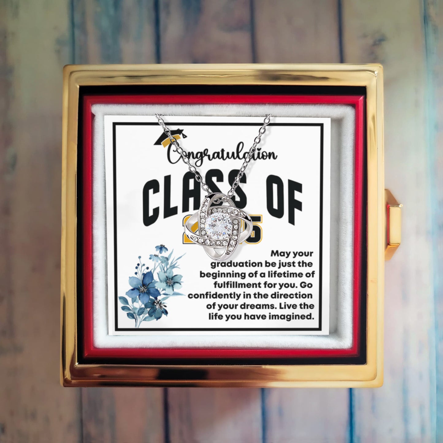 Amazing Graduation Gift for Daughter, Son, Friend - Inspirational Love Knot Necklace for Graduation Day