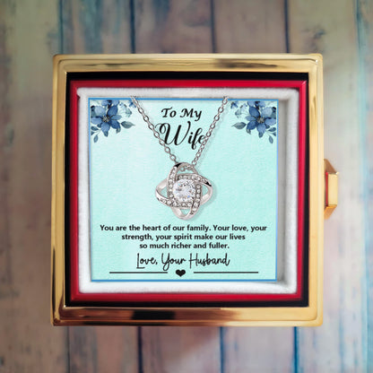 To My Wife – Love Knot Necklace- The Love That Holds Us Together – Romantic and Meaningful Gift from Husband – A Tribute to Her Strength and Spirit- Birthday Gift- Anniversary Gift