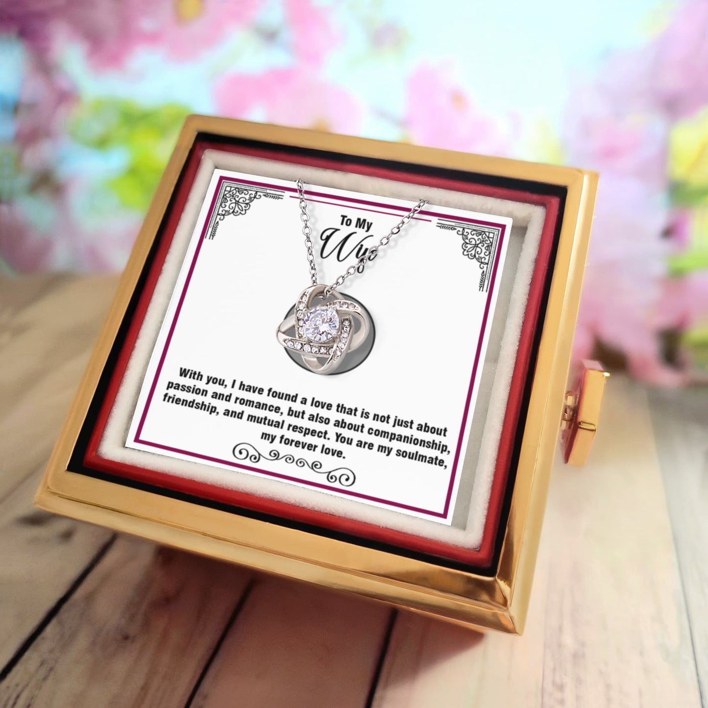 To My Wife – Soulmate Message Card Gift from Husband Celebrating Love, Friendship, and Lifelong Companionship – Romantic Jewelry Card for Her