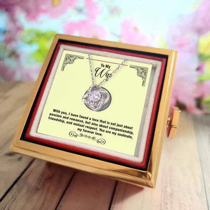 Beautiful Love Letter Card with Jewelry – Love Knot Necklace - Deeply Personal and Touching Anniversary or Birthday Gift