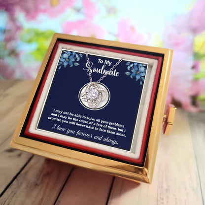 To My Soulmate Best Gift for Birthday, Love Knot Necklace Gift For Soulmate , Amazing Gift For Birthday