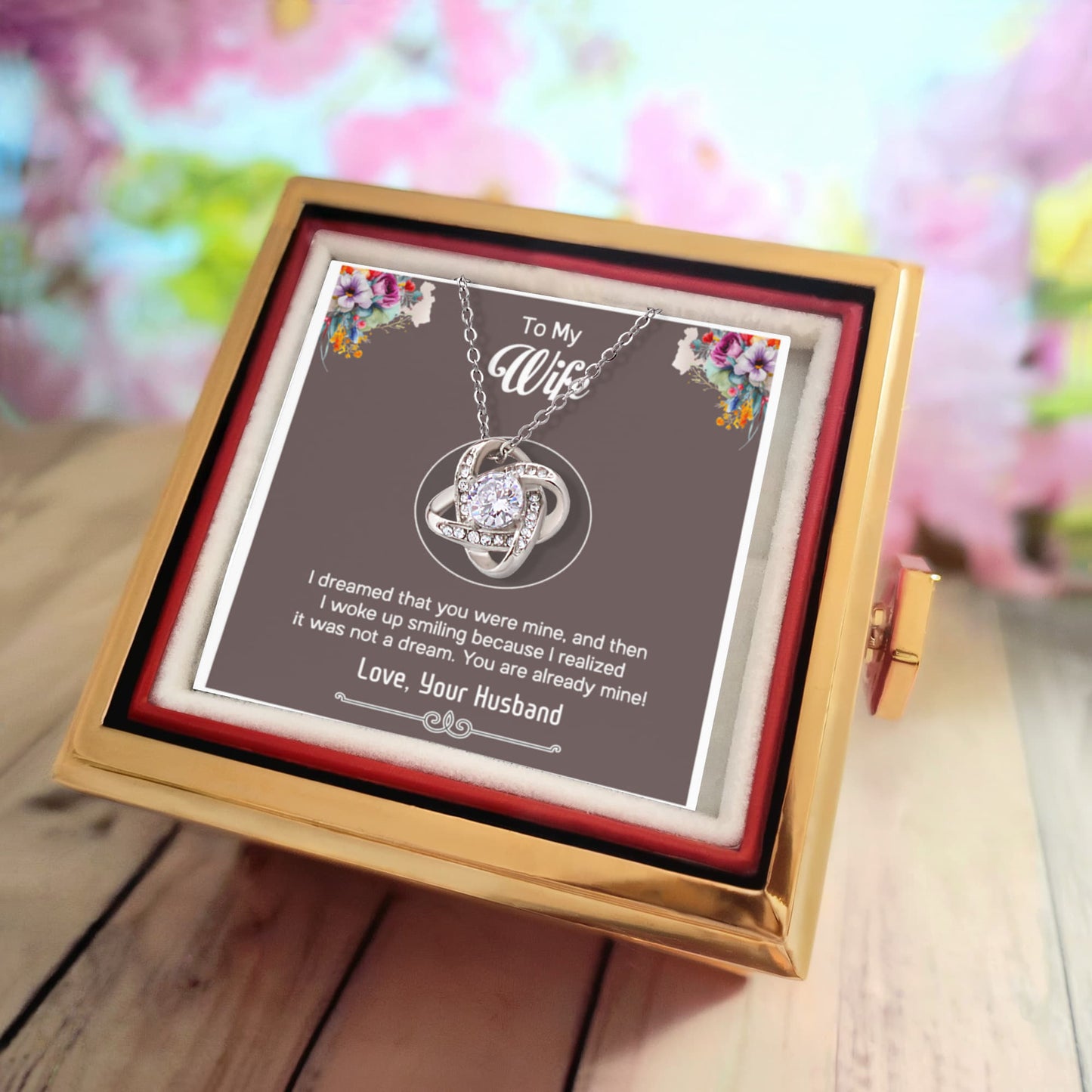 To My Wife – Love Knot Necklace - You Are Already Mine – Sentimental Message from Husband – Meaningful Jewelry Gift for the Love of My Life