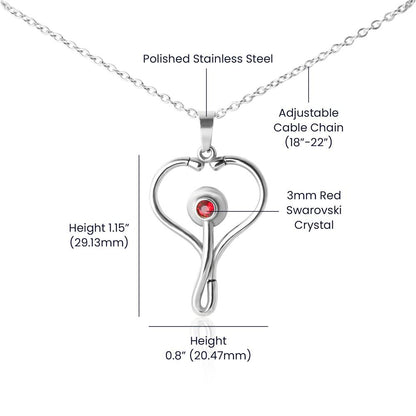 Proud Husband Gift for Nurse Wife - Stethoscope Necklace with Heartfelt Message