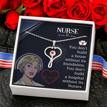 Nurse Appreciation Gift - Stethoscope Necklace for Dedicated and Compassionate Nurses