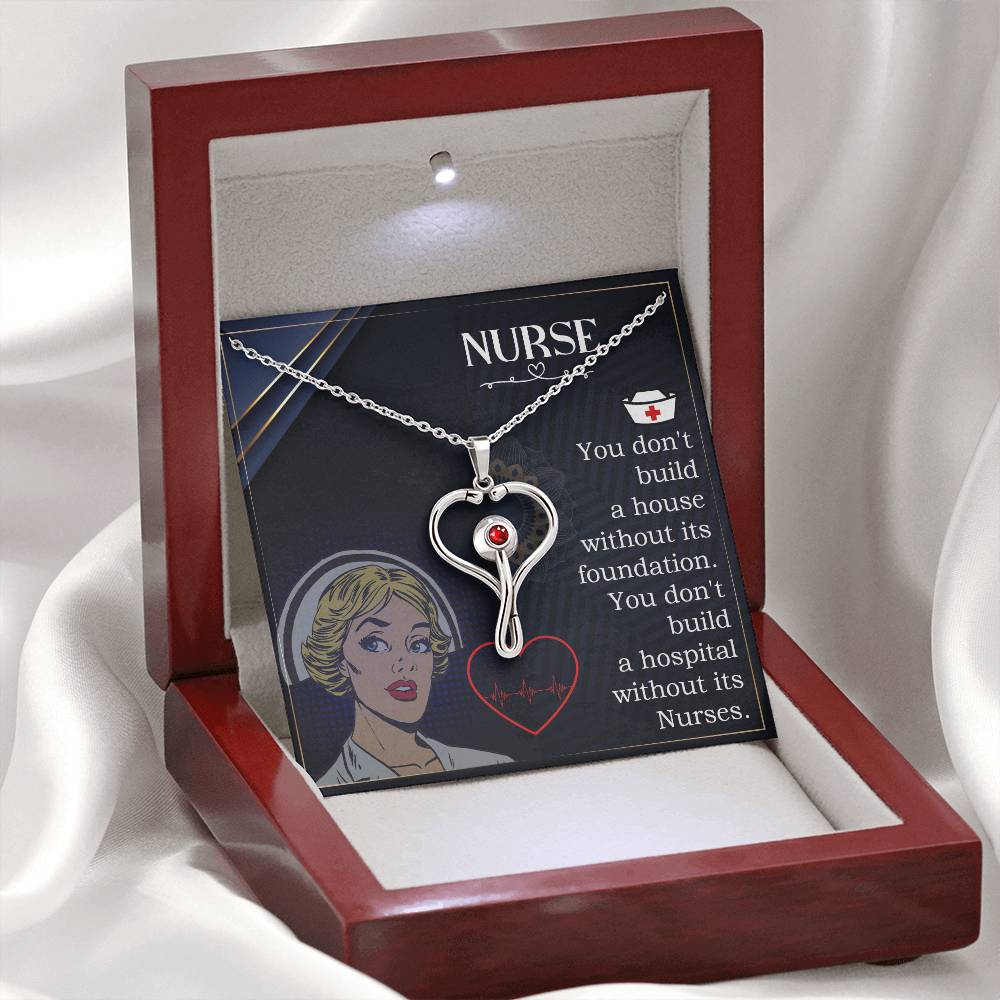 Nurse Appreciation Gift - Stethoscope Necklace for Dedicated and Compassionate Nurses