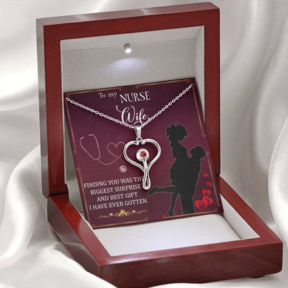 Nurse Wife Gift - Romantic Anniversary or Birthday Necklace with Message Card