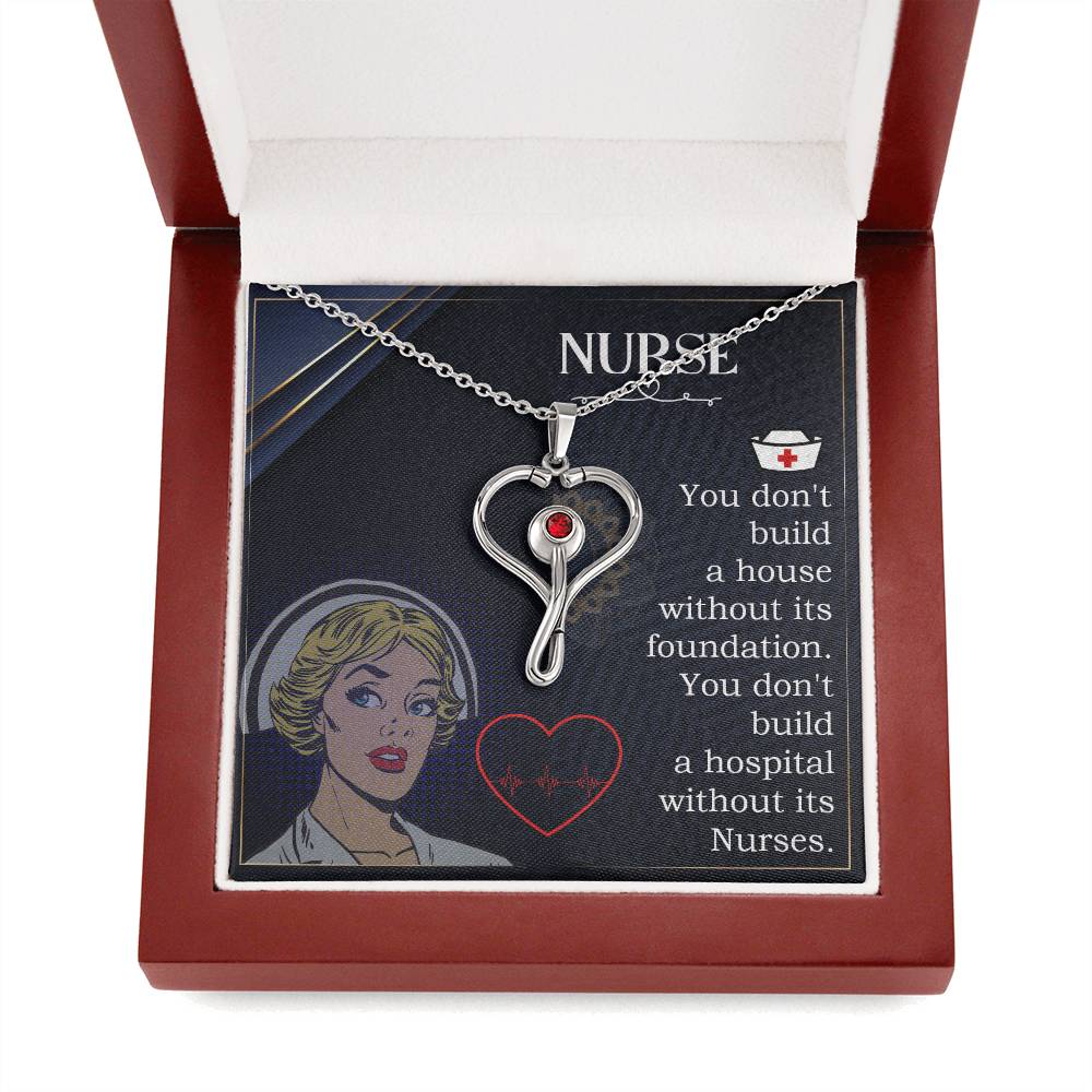 Nurse Appreciation Gift - Stethoscope Necklace for Dedicated and Compassionate Nurses