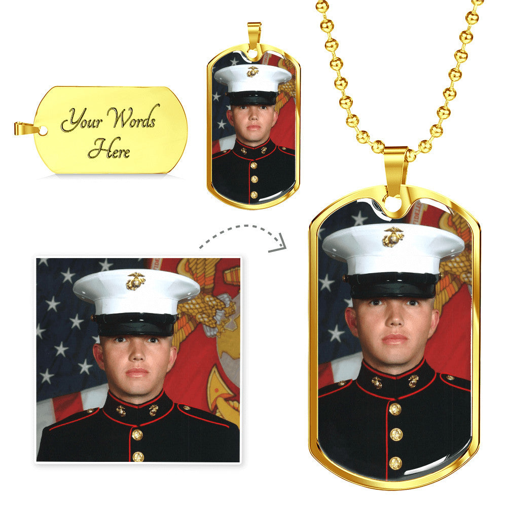 Personalized Photo Dog Tag Necklace with Custom Engraving